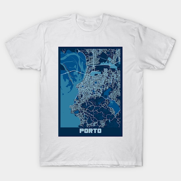 Porto - Portugal Peace City Map T-Shirt by tienstencil